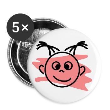enfant - Lot de 5 petits badges (25 mm) - blanc - Devant