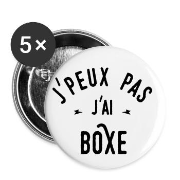 j'peux pas j'ai boxe - Lot de 5 petits badges (25 mm) - blanc - Devant