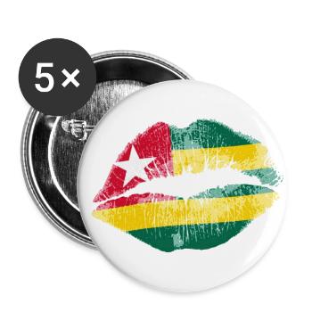 Kiss (Togo) - Buttons small 1''/25 mm (5-pack) - white - Front