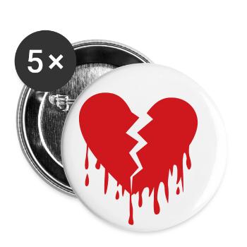 Broken heart de - Buttons klein 25 mm (5er Pack) - Weiß - Vorne