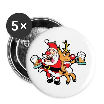 Noël drôle Noël Noël Noël - Lot de 5 petits badges (25 mm) - blanc - Devant