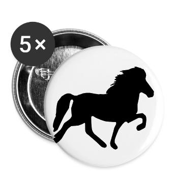 Icelandic Horse : Cheval de cheval de l’Islande Pony Merch - Lot de 5 petits badges (25 mm) - blanc - Devant