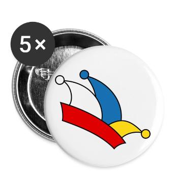 Fool's cap Mainz - Buttons small 1''/25 mm (5-pack) - white - Front