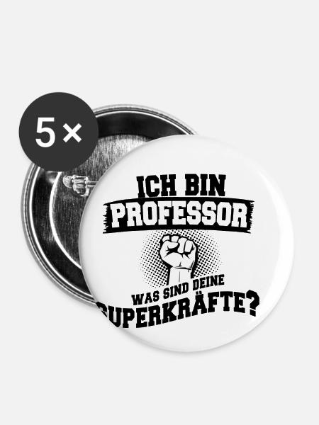 professor - Buttons small 1''/25 mm (5-pack) - white