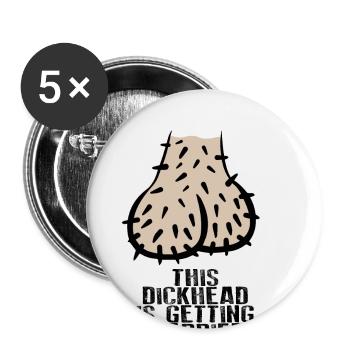 Dickhead testicules oeufs JGA bachelor adieu - Lot de 5 petits badges (25 mm) - blanc - Devant