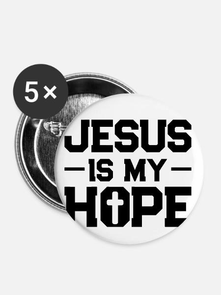 jesus hoffnung - Buttons klein 25 mm (5er Pack) - Weiß