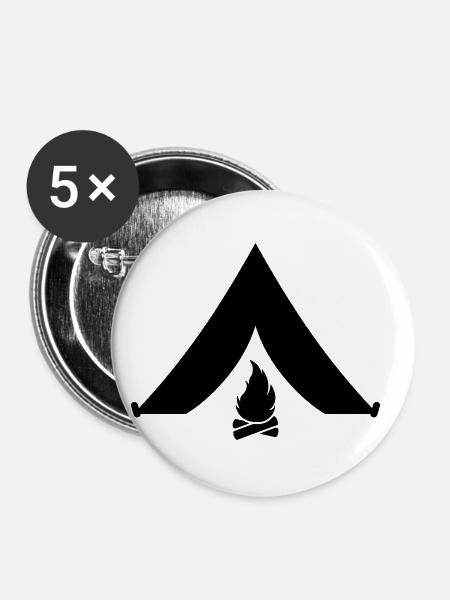 Camping - Buttons klein 25 mm (5er Pack) - Weiß