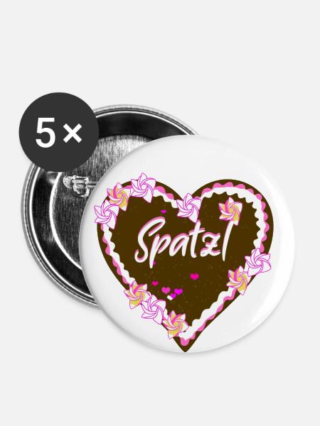 Spatzl - Buttons klein 25 mm (5er Pack) - Weiß