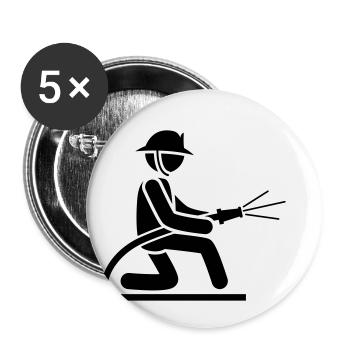 pompiers pompiers icône icône - Lot de 5 petits badges (25 mm) - blanc - Devant