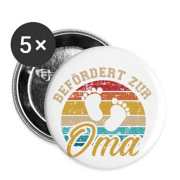 Oma - Buttons klein 25 mm (5er Pack) - Weiß - Vorne