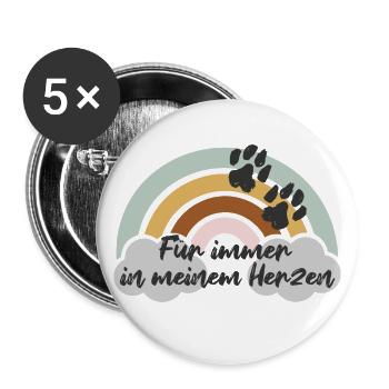 Pour toujours dans mon cœur - Lot de 5 petits badges (25 mm) - blanc - Devant
