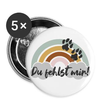 Tu me manques ! - Lot de 5 petits badges (25 mm) - blanc - Devant