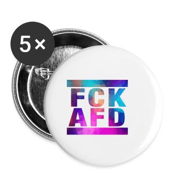 Gegen Nazis - FCK AFD - Gegen Recht - Buttons klein 25 mm (5er Pack) - Weiß - Vorne