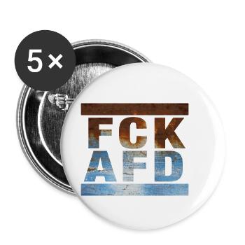 Contre les nazis - FCK AFD - Contre la droite - Lot de 5 petits badges (25 mm) - blanc - Devant