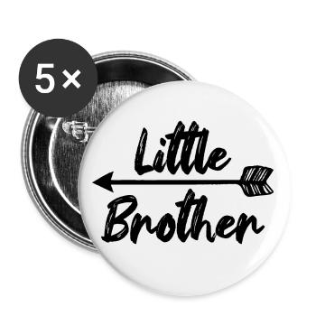 Little Brother Bruderherz Geschwister - Buttons klein 25 mm (5er Pack) - Weiß - Vorne