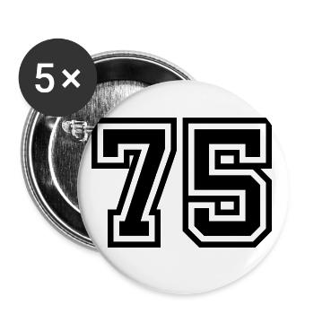 75 number symbol - Buttons small 1''/25 mm (5-pack) - white - Front