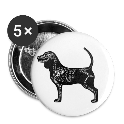 Beagle - Små knappar 25 mm (5-pack)