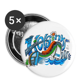 HELSINKI FRESH SUMMER DRAWING - See 165 products - Buttons small 1''/25 mm (5-pack) - white - Front