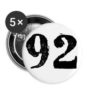 92 number jersey - Buttons small 1''/25 mm (5-pack) - white - Front