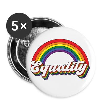 Equality Rainbow - Buttons small 1''/25 mm (5-pack) - white - Front