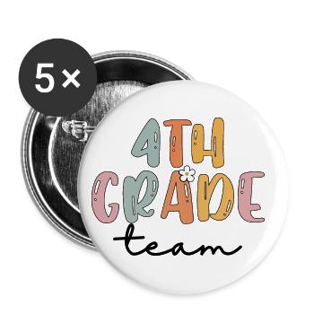 Team 4th Grade Squad Elementary School - Buttons small 1''/25 mm (5-pack) - white - Front