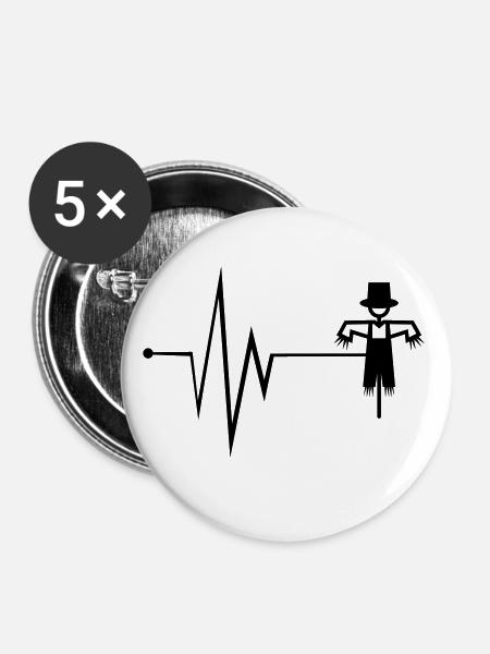 Vogelscheuche Puls - Buttons klein 25 mm (5er Pack) - Weiß