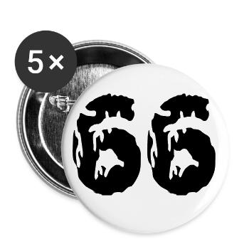 66 Zahl Trikot - Buttons klein 25 mm (5er Pack) - Weiß - Vorne