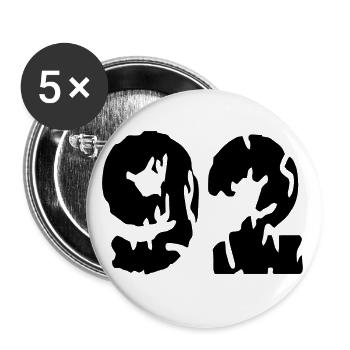 92 Number jersey - Buttons small 1''/25 mm (5-pack) - white - Front