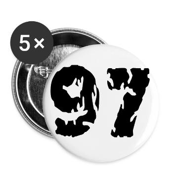 97 Number jersey - Buttons small 1''/25 mm (5-pack) - white - Front