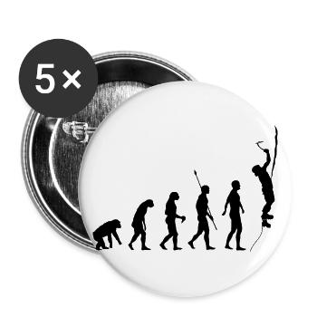 Evolution des Menschen, Eisklettern, Eiskletterer - Buttons klein 25 mm (5er Pack) - Weiß - Vorne