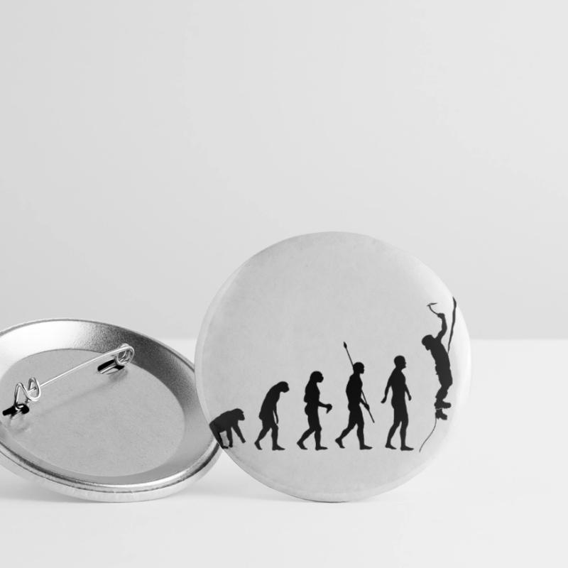 Evolution des Menschen, Eisklettern, Eiskletterer Buttons klein 25 mm (5er Pack)
