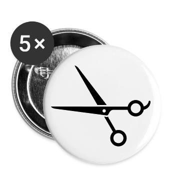 Hair scissors, effilier scissors - Buttons small 1''/25 mm (5-pack) - white - Front