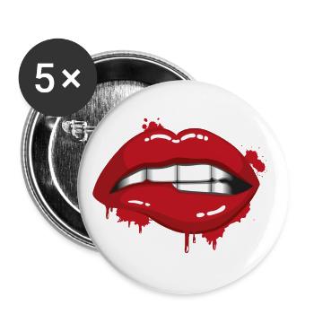 Lips - Buttons small 1''/25 mm (5-pack) - white - Front