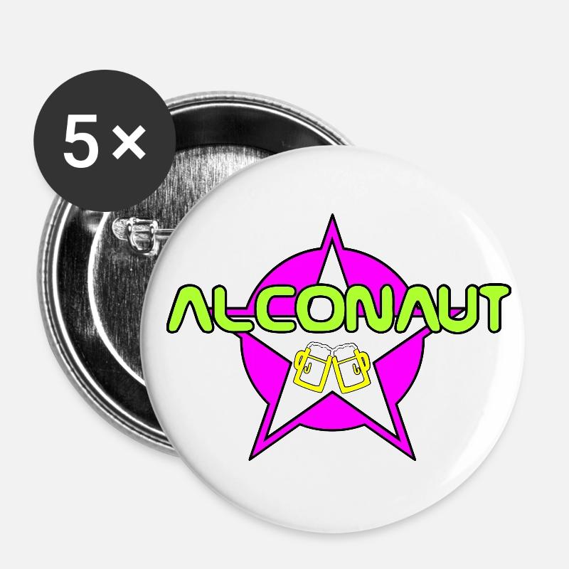 Partie - ALCONAUT E - Lot de 5 petits badges (25 mm) - blanc