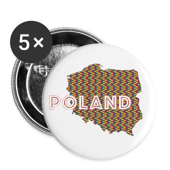 Fierté polonaise - Lot de 5 petits badges (25 mm) - blanc - Devant