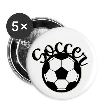 SOCCER - Buttons klein 25 mm (5er Pack) - Weiß - Vorne