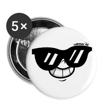 Ja! von LaBrasas - Buttons klein 25 mm (5er Pack) - Weiß - Vorne