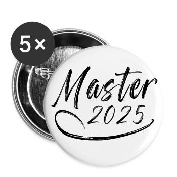 Master 2025 - Buttons klein 25 mm (5er Pack) - Weiß - Vorne