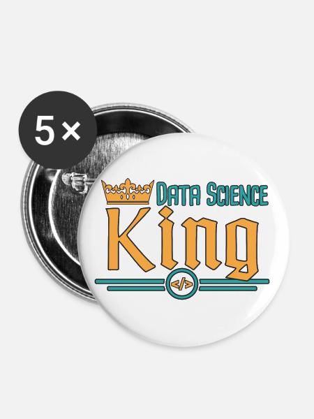 Data Science King - Buttons klein 25 mm (5er Pack) - Weiß