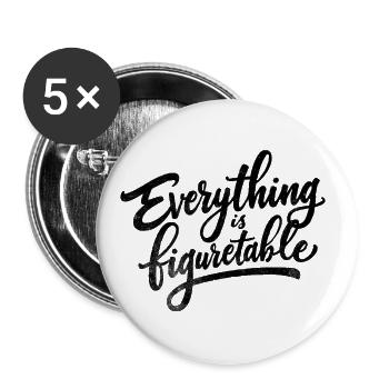 Everything is Figurtable - Buttons klein 25 mm (5er Pack) - Weiß - Vorne