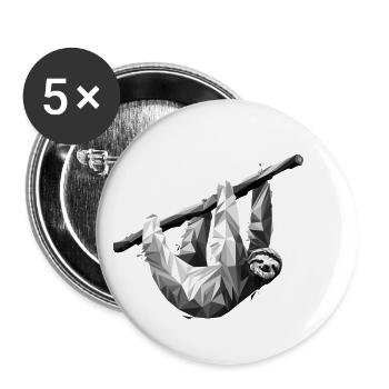 Das Faultier im polygonalen Stil - Buttons klein 25 mm (5er Pack) - Weiß - Vorne