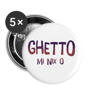 Ghetto mi nix o - Lot de 5 petits badges (25 mm) - blanc - Devant