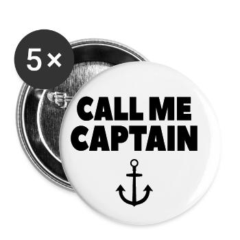 Captain ship anchor boat - Buttons small 1''/25 mm (5-pack) - white - Front