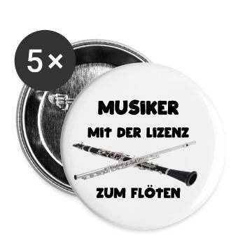 La licence flûte a des joueurs de flûte dans l’orchestre - Lot de 5 petits badges (25 mm) - blanc - Devant