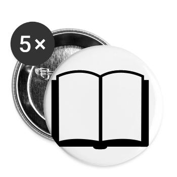 Buch - Buttons klein 25 mm (5er Pack) - Weiß - Vorne