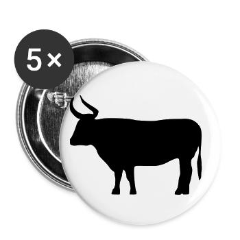 Taureau - Lot de 5 petits badges (25 mm) - blanc - Devant