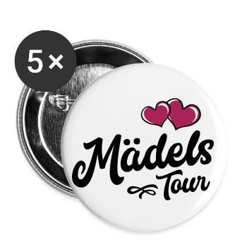 Mädels Tour Herz - Buttons klein 25 mm (5er Pack) - Weiß - Vorne