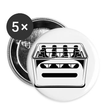 caisse de bière symbole de bouteille de bière caisse de bière - Lot de 5 petits badges (25 mm) - blanc - Devant