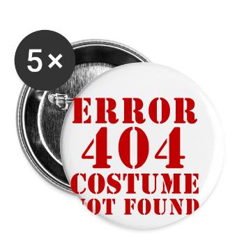 Erreur 404 - Costume introuvable - Lot de 5 petits badges (25 mm) - blanc - Devant