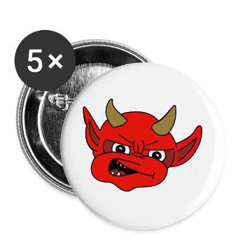 Diable, Diablo, Devil - Lot de 5 petits badges (25 mm) - blanc - Devant
